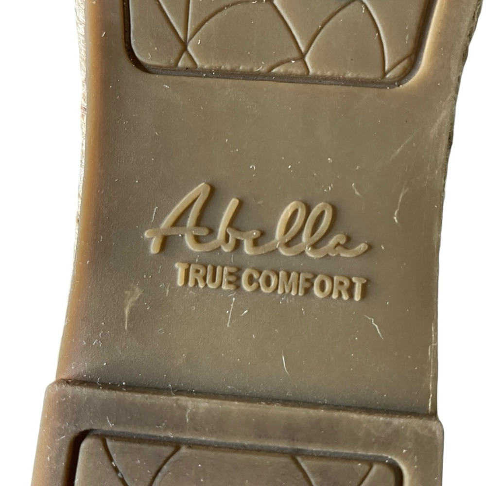 Abella True Comfort Taya Wedge Sandal Size 7 Espadrille Heel Gold Hardware - Picture 10 of 11